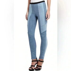 BCBG Patchwork  MAXAZARIA Jegging Blue Jean Pants Size Small